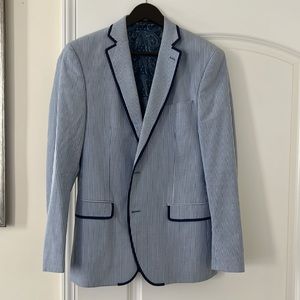 Tallia Medium Piped Blazer Blue White